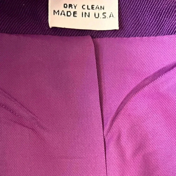 Vintage Saville 100% Wool Two Piece Pleated Skirt Purple Suit Size 12 - Picture 14 of 14
